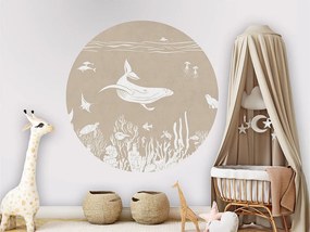 Monochrome Sea Ταπετσαρια Τοιχου Μπεζ Στρογγυλη 80cm