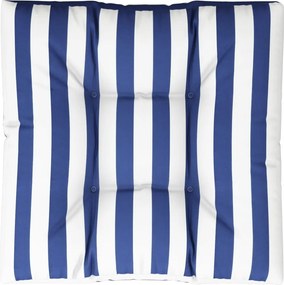 VidaXL Μαξιλάρι Παλέτας Μπλε & Λευκό Ριγέ 70 x 70 x 12 εκ. Υφασμάτινο