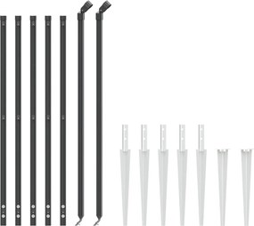 vidaXL Συρματόπλεγμα Περίφραξης Ανθρακί 0,8 x 10 μ. με Καρφωτές Βάσεις