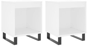 vidaXL Κομοδίνα Λευκά 2 τεμ. 40 x 35 x 50 εκ. από Επεξεργασμένο Ξύλο