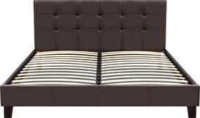 Κρεβάτι Sissy Megapap από τεχνόδερμα χρώμα καφέ 160x200εκ.