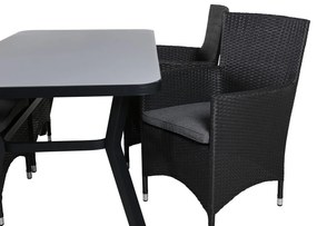 Σετ Τραπέζι και καρέκλες Dallas 2194, Spraystone, Πλαστικό ψάθινο, Μαξιλάρι καθίσματος: Ναι | Epipla1.gr