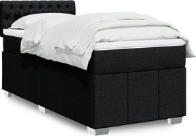 vidaXL Κρεβάτι Boxspring με Στρώμα Μαύρο 80 x 200 εκ. Υφασμάτινο