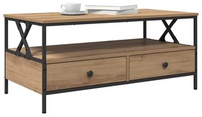 vidaXL Τραπεζάκι σαλονιού with Drawer artisan δρυς 100 x 51 x 45 cm