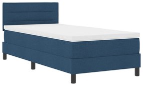 vidaXL Κρεβάτι Box Spring με Στρώμα  Μπλε 90x190 εκ. Υφάσματος