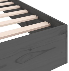 vidaXL Πλαίσιο Κρεβατιού Γκρι 75 x 190 εκ. από Μασίφ Ξύλο Small Single