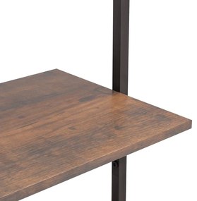 vidaXL Ραφιέρα Κεκλιμένη 5 Επιπέδων Σκούρο Καφέ &amp; Μαύρο 64x35x185 εκ.