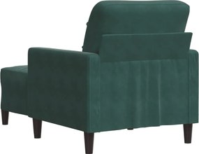 vidaXL Πολυθρόνα Σκούρο πράσινο 60 εκ. Βελούδινη με Υποπόδιο