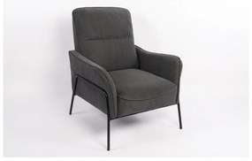 Πολυθρόνα ArteLibre ELAN Γκρι Σκούρο Ύφασμα Κοτλέ/Μέταλλο 94x77x82cm