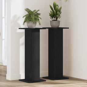 vidaXL Στήριγμα Φυτών 2 τεμ Μαύρη Δρυς 30x30x80 εκ Επεξεργασμένο Ξύλο