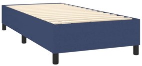 vidaXL Κρεβάτι Boxspring με Στρώμα &amp; LED Μπλε 90x190 εκ. Υφασμάτινο