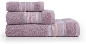 Πετσέτες Keylan (Σετ 3τμχ) Mauve Nef-Nef Homeware Towels Set 70x140cm 100% Βαμβάκι