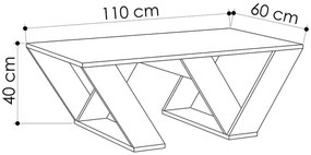 Τραπέζι σαλονιού PIPRA σε χρώμα λευκό 110x60x40 110x60x40 εκ.