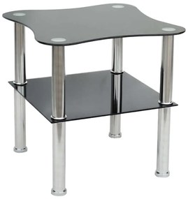Τραπέζι Σαλονιού MALTA Μαύρο Χρώμιο/Τζάμι 45x45x46cm