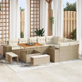 vidaXL ΣΕΤ ΚΑΝΑΠΕ ΓΙΑ ΚΗΠΟ - 12 ΤΕΜΑΧΙΑ ΜΕ ΜΑΞΙΛΑΡΙΑ, ΜΠΕΖ, ΑΠΟ ΠΟΛΥΣΕΜΕΝΤΟ ΚΑΙ ΑΚΑΚΙΑ