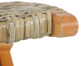 vidaXL Καρέκλα από Φυσικό Ρατάν Kubu και Μασίφ Μαόνι