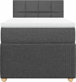 vidaXL Κρεβάτι Boxspring με Στρώμα Σκούρο Γκρι 80x200 εκ. Υφασμάτινο