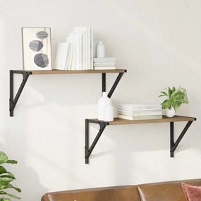 vidaXL Ράφια Τοίχου με ράφι 2 pcs Artisan Oak 60 x 25 x 25,5 cm