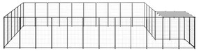 vidaXL Σπιτάκι Σκύλου Μαύρο 19,36 μ² Ατσάλινο
