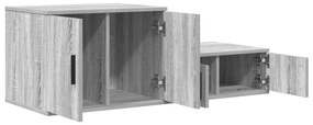 vidaXL Ντουλάπα Αποθήκης Γκρι Σοφίτα 127x41x40 εκ. Κατασκευασμένο από Ξύλο