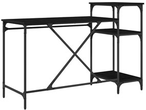 vidaXL Γραφείο Μαύρη Οξυά 135 x 50 x 90 cm Επεξεργασμένο ξύλο