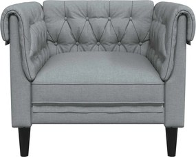 vidaXL Πολυθρόνα Chesterfield Ανοιχτό Γκρι Υφασμάτινη