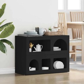 vidaXL Πλαϊνό γραφείο ELST Μαύρο 80.5 x 35 x 59 εκ. Επεξεργασμένο ξύλο