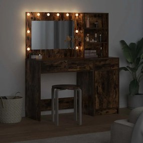 vidaXL Τραπέζι περιποίησης με συρτάρι 2 pcs Καφέ Επεξεργασμένο ξύλο