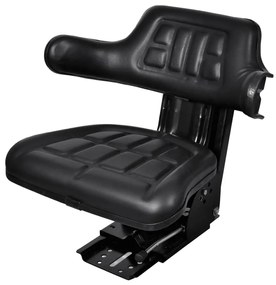 vidaXL Κάθισμα Τρακτέρ με Ανάρτηση Μαύρο