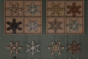 Σετ των 3 Intra απο ξύλο plywood 3mm-4mm πάχος – Ξύλινα σουβέρ και σκουλαρίκια Snowflake 293 Δίασταση 5x5 cm INTRAFABR-56311257