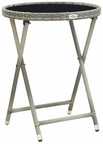 vidaXL Σετ Μπιστρό Κήπου 3 pcs Γκρι Πολυ ράταν