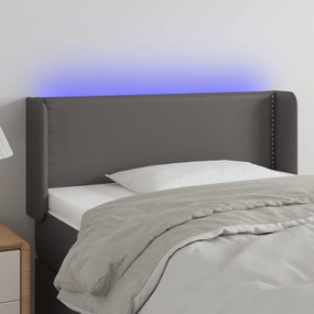 Κεφαλάρι Κρεβατιού LED Γκρι 103x16x78/88εκ. από Συνθετικό Δέρμα 3123184