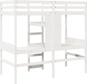 vidaXL Σκελετός Υπερ. Χωρίς Στρώμα Λευκό 80x200 εκ. Μασίφ Ξύλο Πεύκου