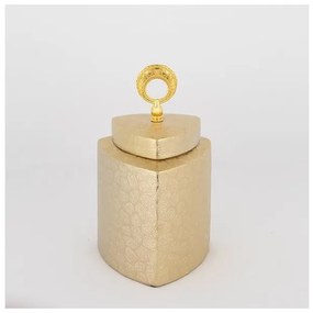 Βάζο Με Καπάκι Κεραμικό Χρυσό 14.5x14.5x22.5cm 752-20115 Estheti-752-20115-Χρυσό 752-20115