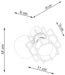Sollux Φωτιστικό τοίχου Beluci 1,ατσάλι,1xE14/40w,μαύρο