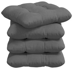 vidaXL Μαξιλάρια καθισμάτων 4 pcs Σκούρο Γκρι 45 x 45 cm