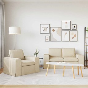 vidaXL Σετ Καναπέ 2 pcs Κρεμ 162 x 80 x 82 εκ ύφασμα