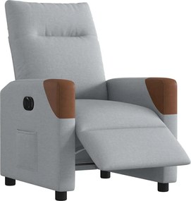 vidaXL Πολυθρόνα Ανακλινόμενη Ηλεκτρική Ανοιχτό Γκρι Υφασμάτινη