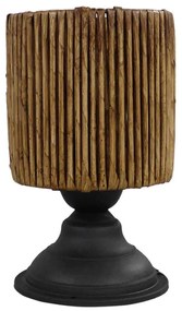 Φωτιστικό Επιτραπέζιο 09-0111 TL-06 Kyoto Ε27 H25XΦ15cm Black-Brown Heronia Metal,Bamboo