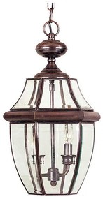 Κρεμαστό Φωτιστικό Οροφής Μεγάλο 2xE14 60W IP23 Newbury Elstead Lighting QZ-NEWBURY8-L-AC Χάλκινο
