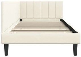 vidaXL Κρεβάτι Γωνίας με κεφαλάρι Κρεμ 100 x 200 cm Βελούδο