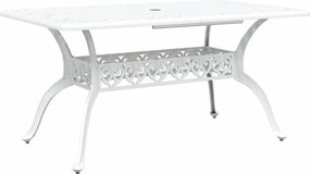 vidaXL Σέτ φαγητού για κήπο 7 pcs Λευκό Αλουμίνιο