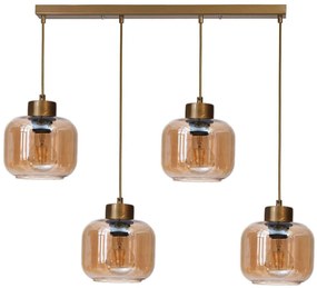 Φωτιστικό Οροφής - Ράγα 534LUN6144 65x15x80cm 4xE27 40W Honey-Gold Opviq