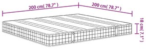 Στρώμα με Bonnell Springs Μεσαία Σκληρότητα 200 x 200 εκ. - Λευκό