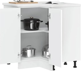 vidaXL Γωνιακό ντουλάπι βάσης κουζίνας "Lucca" Λευκό