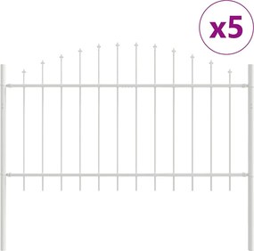 vidaXL Φράχτης Κήπου 5 pcs Λευκό 170 x 140 εκ