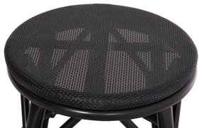 Σκαμπό CHINO C6285.02 Μαύρο Αλουμινίου Bamboo Look με Textilene Φ36x46Υ εκ. 36x36x46 εκ.