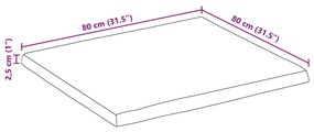 ΕΠΙΦΑΝΕΙΑ ΤΡΑΠΕΖΙΟΥ 80X80X2,5 ΕΚ. LIVE EDGE ΜΑΣΙΦ ΞΥΛΟ ΜΑΝΓΚΟ 370722