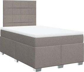 vidaXL Κρεβάτι Boxspring με Στρώμα Taupe 120x200 εκ. Υφασμάτινο