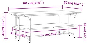 ΤΡΑΠΕΖΑΚΙ ΣΑΛΟΝΙΟΥ ΓΚΡΙ SONOMA 100X50X40 ΕΚ. ΕΠΕΞΕΡΓΑΣΜΕΝΟ ΞΥΛΟ 835322